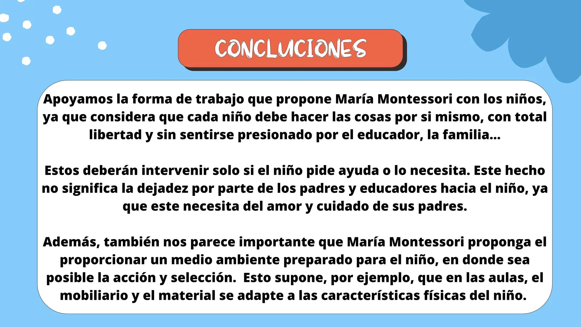 INTRODUCCIÓN
2
CONTENIDO TEÓRICO
ÍNDICE:
CONCLUSIONES
REFERENCIAS INTRODUCCIÓN:
La Dra. María Montessori (1870-1952) se inició en el trabajo