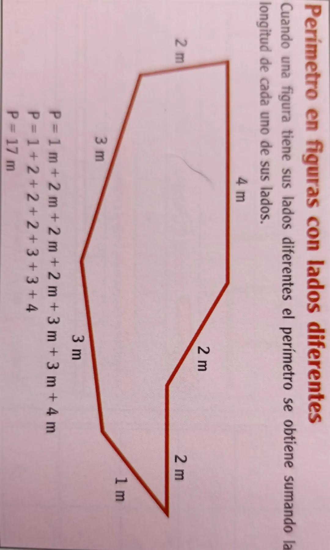 ¿Qué es el Perímetro?
El perímetro indica cuánto mide el contorno de una figura plana. Se calcula sumando
la longitud de cada uno de los lad