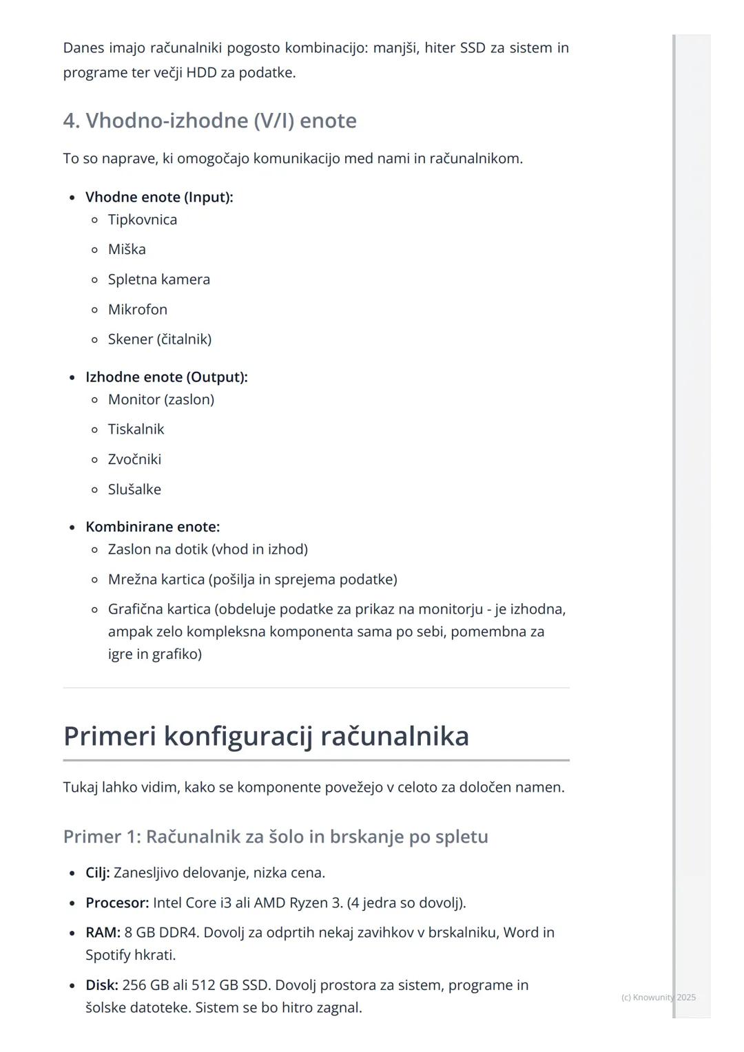 # Strojna oprema računalnika

## Uvod v strojno opremo

Strojna oprema (angl. hardware) so vsi fizični deli računalnika, ki se jih lahko
dot