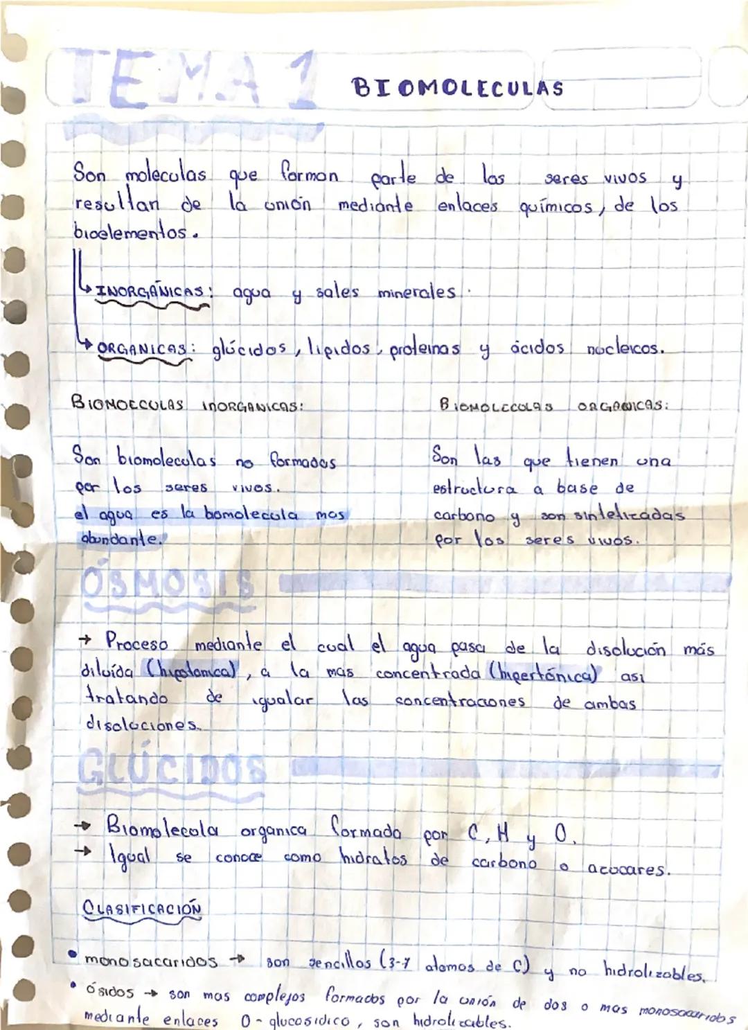 TEMA 1
BIOMOLECULAS

Son moleculas que forman parte de las seres viVOS y
resultan de la unión mediante enlaces químicos, de los
bioelementos