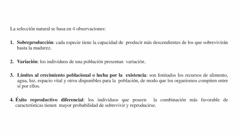 DEFINICIÓN
La evolución biológica es el proceso continuo de transformación
de las especies a través de cambios producidos en sucesivas
gener