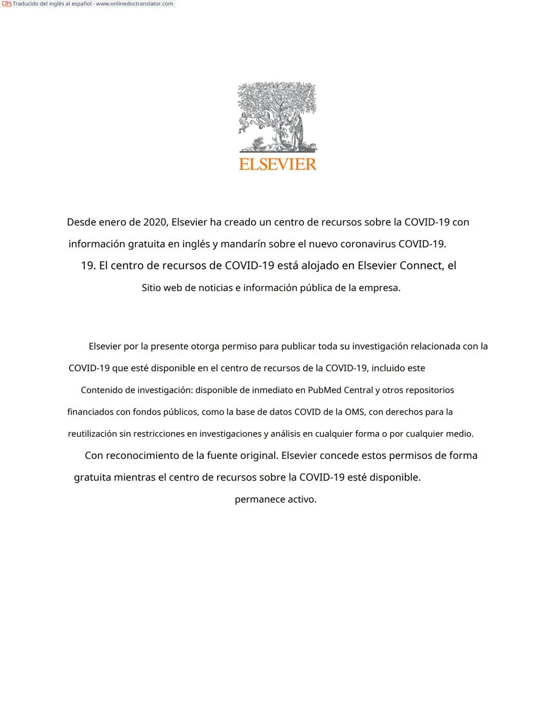 Traducido del inglés al español-www.onlinedoctranslator.com
ELSEVIER
Desde enero de 2020, Elsevier ha creado un centro de recursos sobre la 