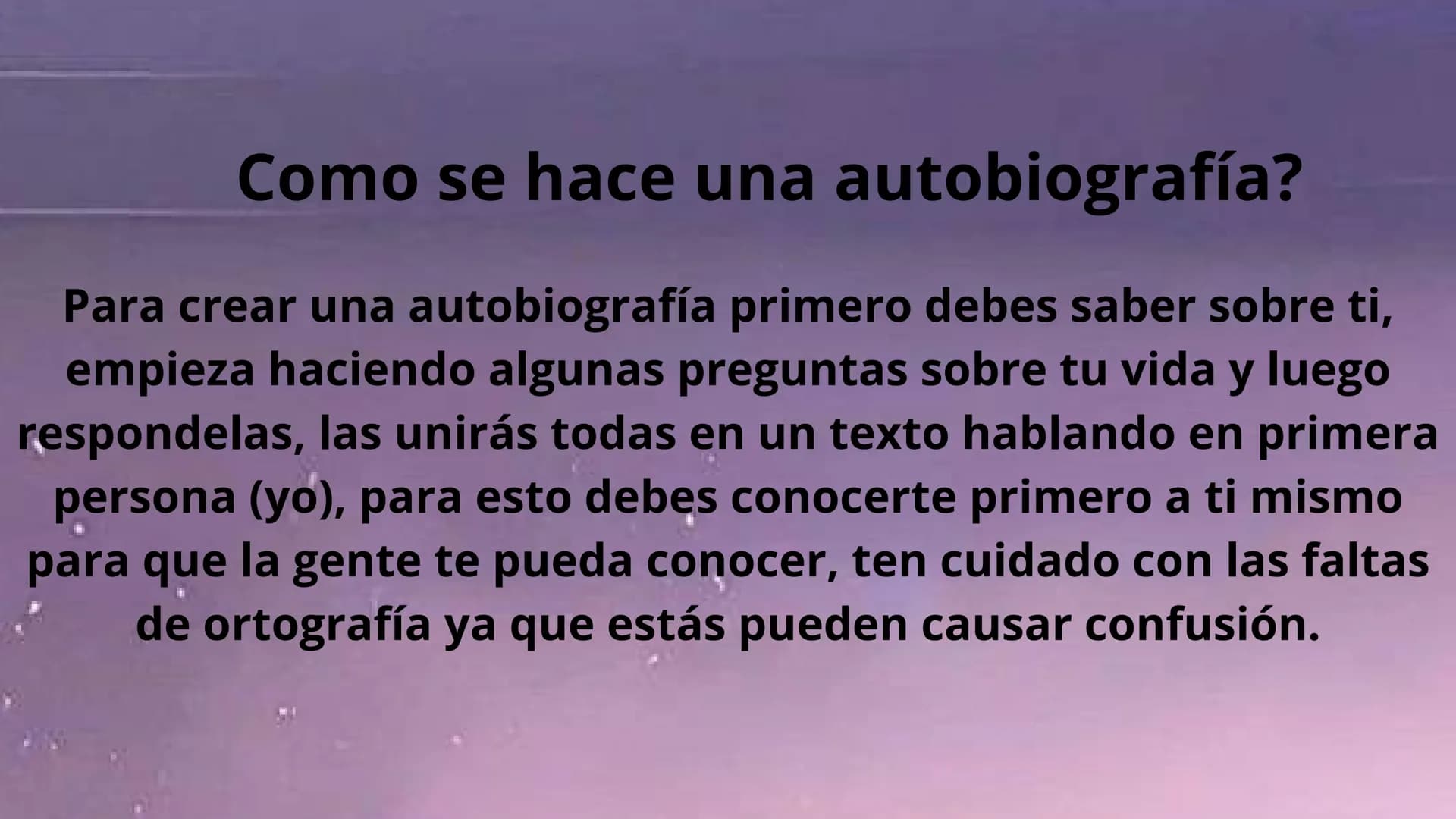 La autobiografía
•
Temas:
Que es la autobiografía?
• Para que sirve la autobiografía?
• Cómo se hace una autobiografía?
• Cuáles son los tem