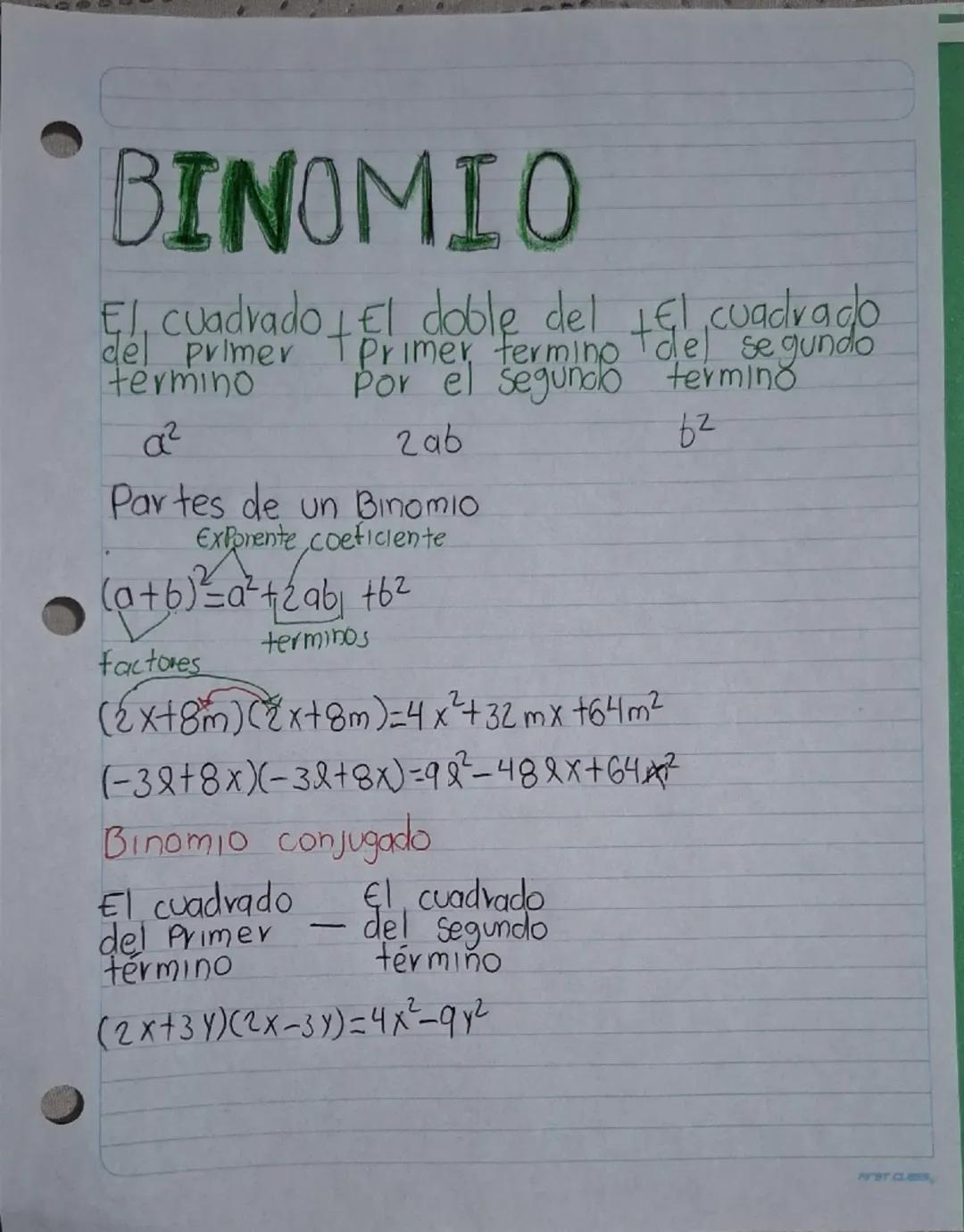 Aprende el binomio al cuadrado y conjugado de forma sencilla