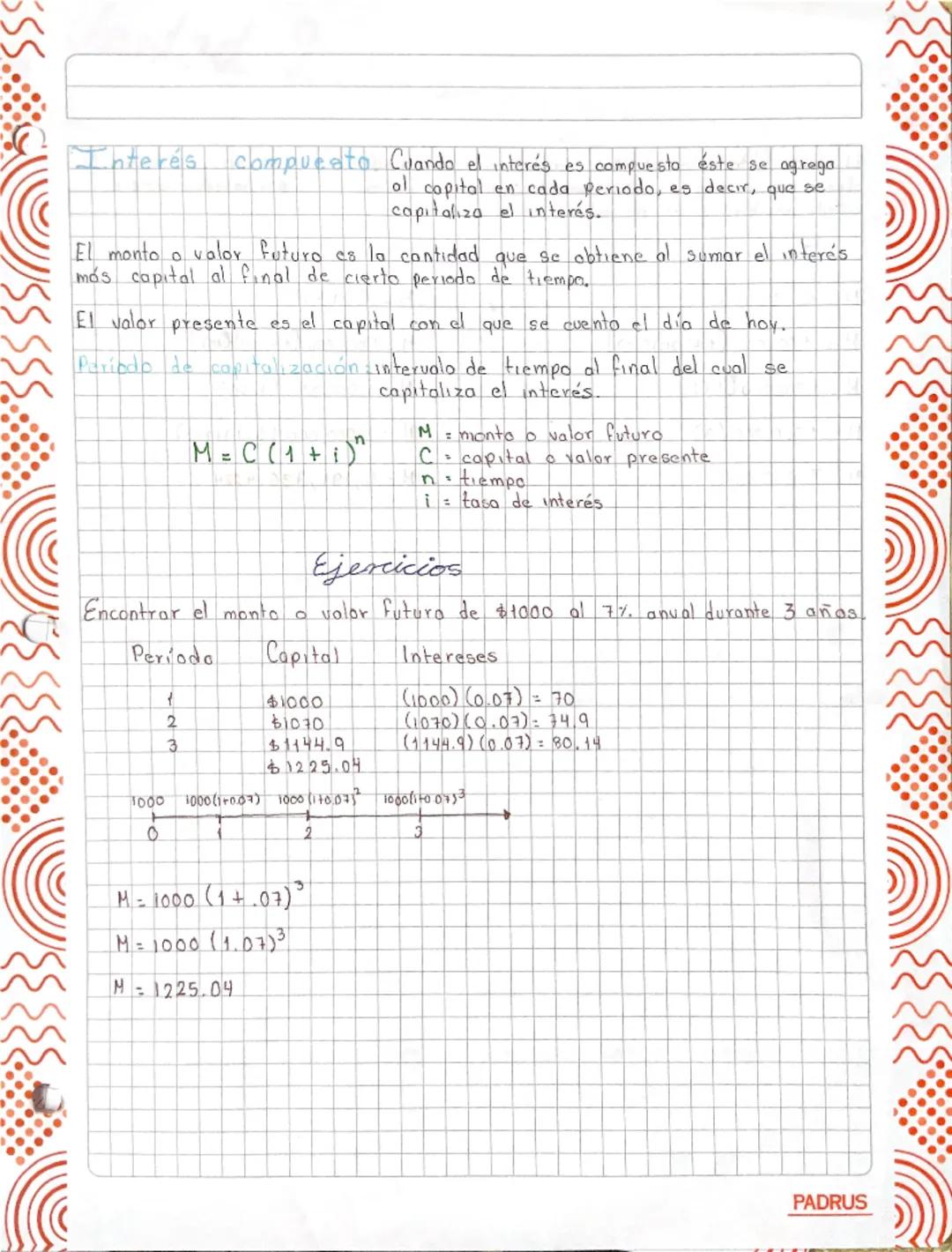 Unidad 2. Introducción
a las matemáticas
Financieras.
Interés simple. Permite que el dinero conserve su valor a través del tiempo.
El dinero