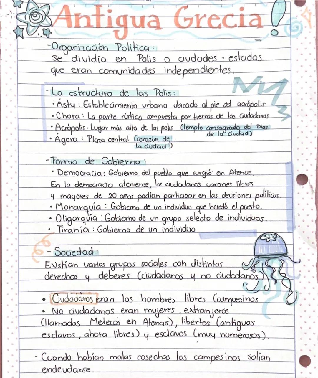 Antigua Grecia
-Organización Politica:
se dividía en Polis o ciudades - estados
que eran comunidades independientes.
-La estructura de las P