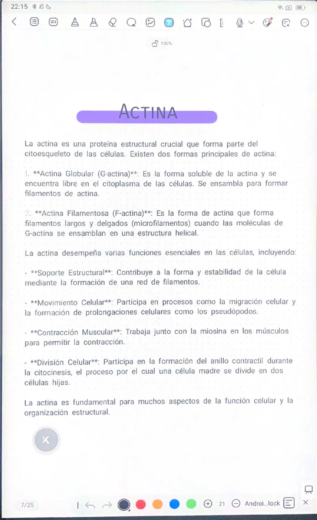 K
22:15
ש
A A
E
MIOSINA
La miosina es una proteína motora clave en las células musculares
y en otros tipos de células. Su principal función 