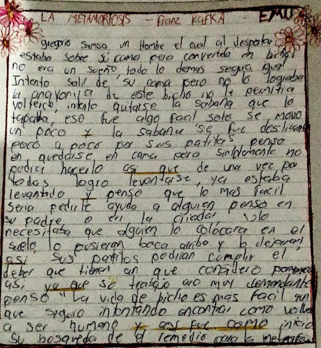 # LA METAMORFOSIS - Franz KafkA

gregorio Sumso un Hombe el cual al Jesperku
estaba sobre si cand pero convertido in bichar
no era un sueño 