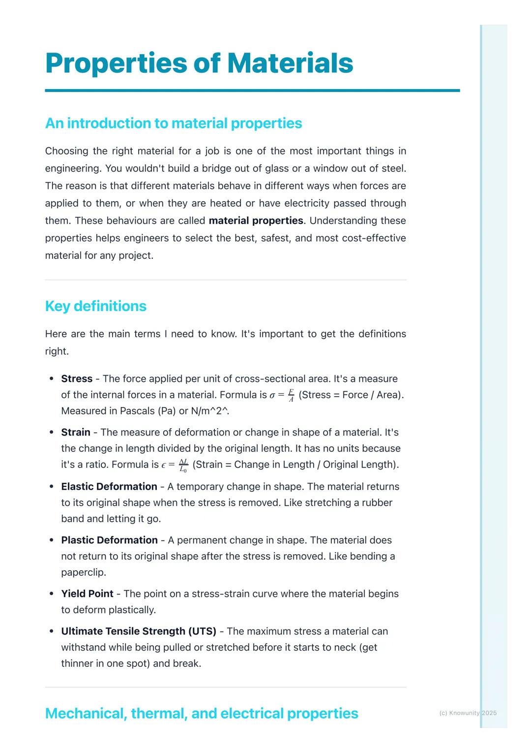# Properties of Materials

An introduction to material properties

Choosing the right material for a job is one of the most important things