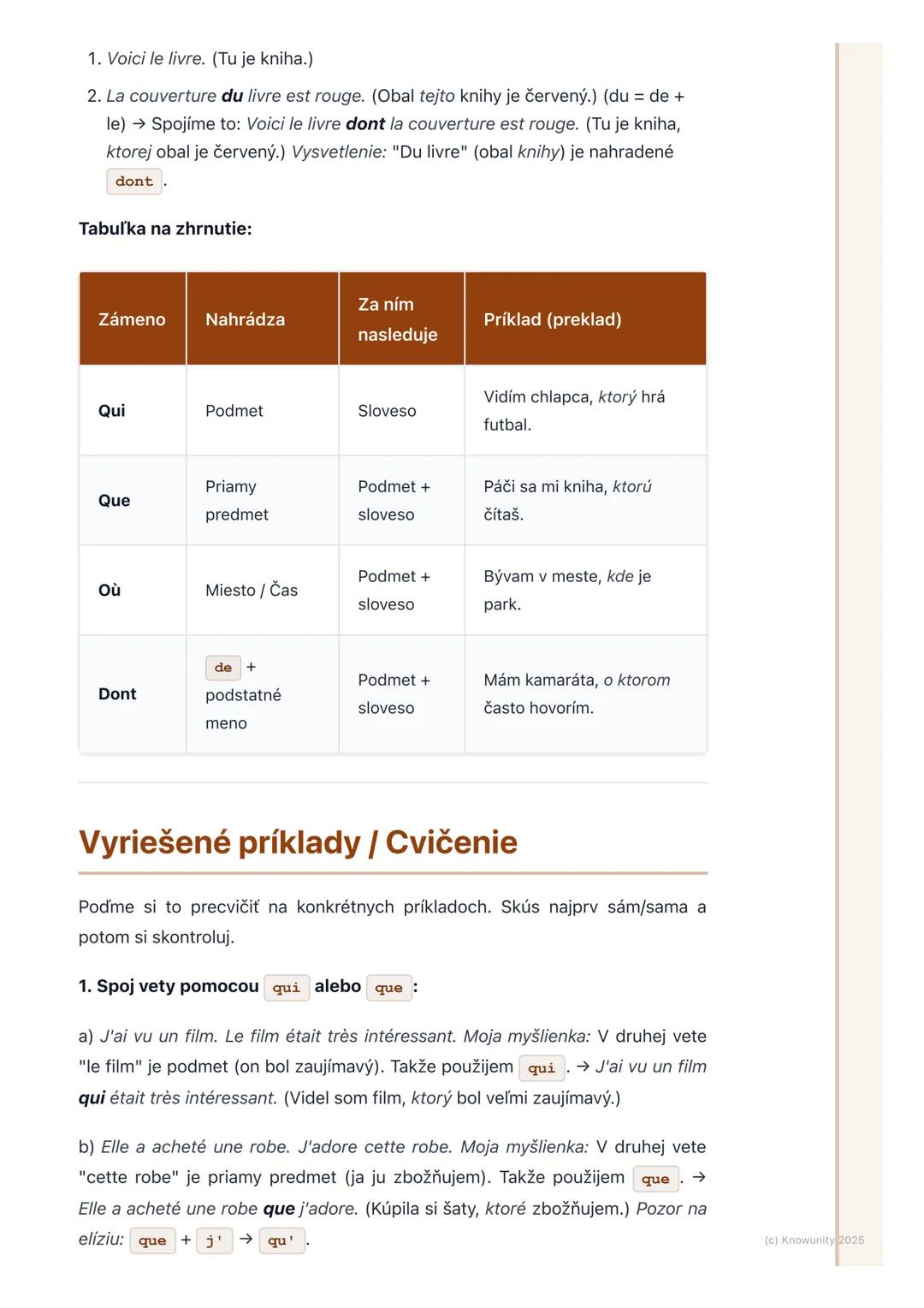 # Vzťažné zámená (qui, que, où,
dont)

Prehľad / Úvod

Dnes sa budeme učiť o vzťažných zámenách vo francúzštine. Sú to super
dôležité slová,