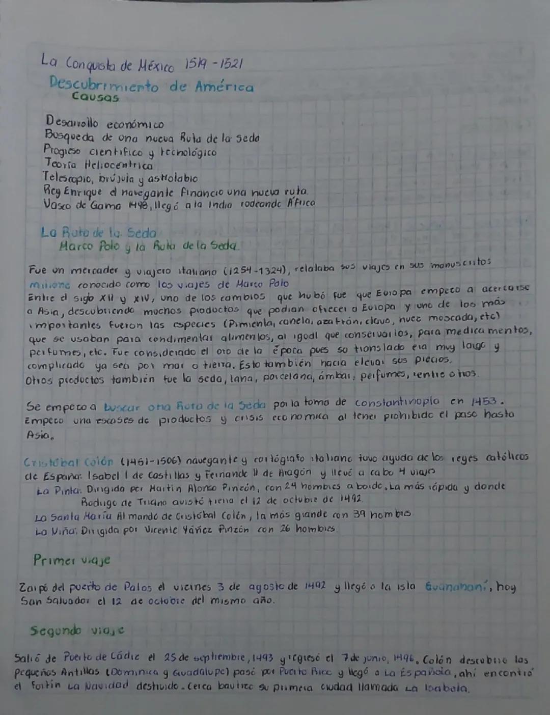 La Conquista de México 1519-1521
Descubrimiento de América
Causas
Desarrollo económico
Busqueda de una nueva Ruta de la seda
Progieso cienti