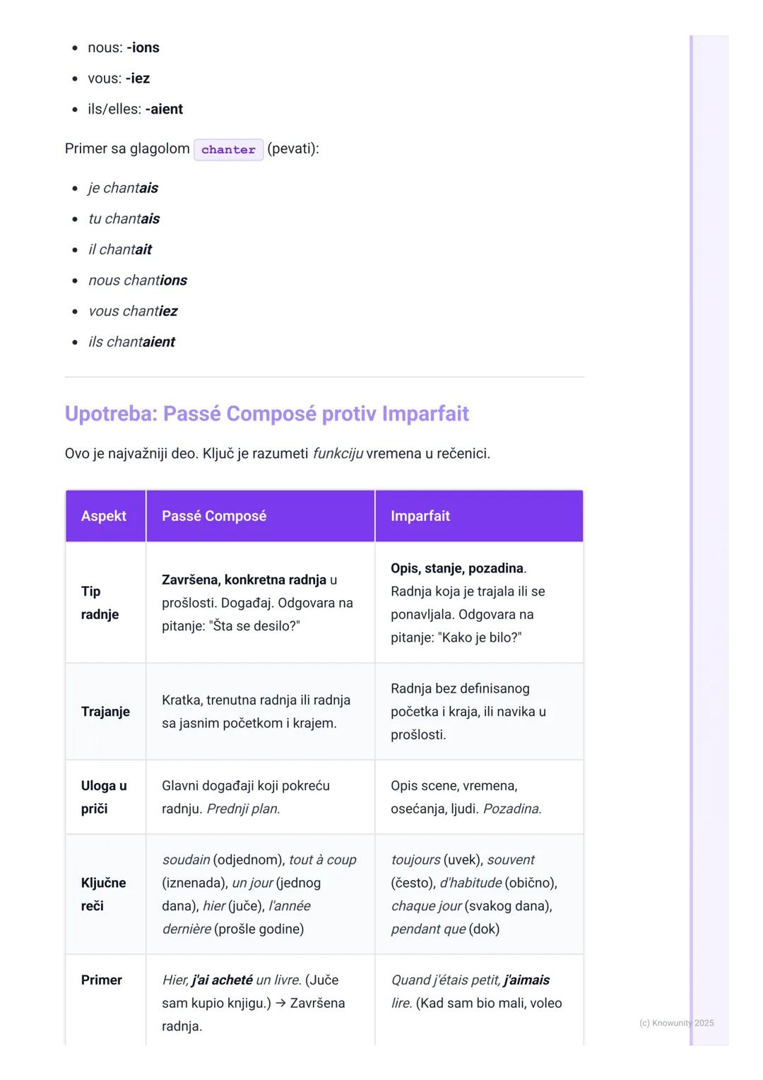 # Prošlo vreme (Passé Composé i
Imparfait)

Prošlo vreme: Passé Composé i Imparfait

Ovo je ključno za pričanje priča i opisivanje događaja 
