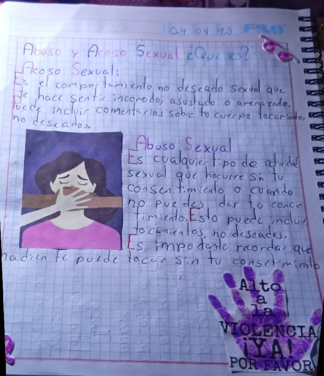 # Abuso y Acoso Sexual ¿Que es?

Acoso Sexual:
Es el comportamiento no deseado Sexual que te hace sentir incomodo, asustado o amenazado. Pue