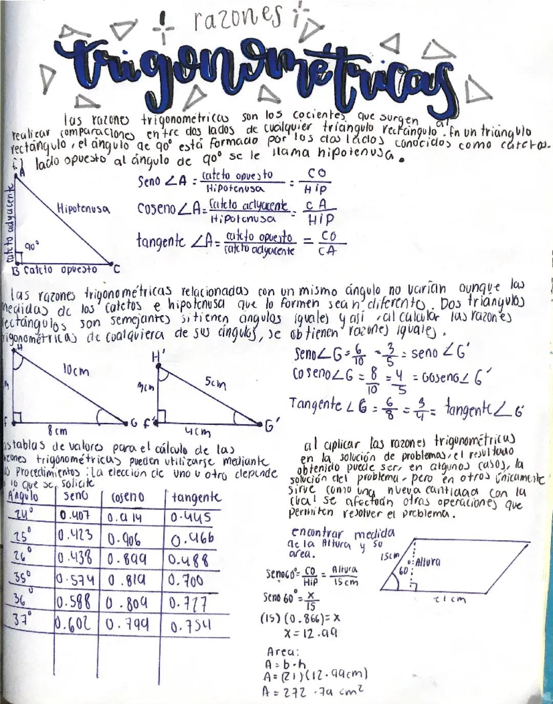 Razones Trigonométricas Fundamentales