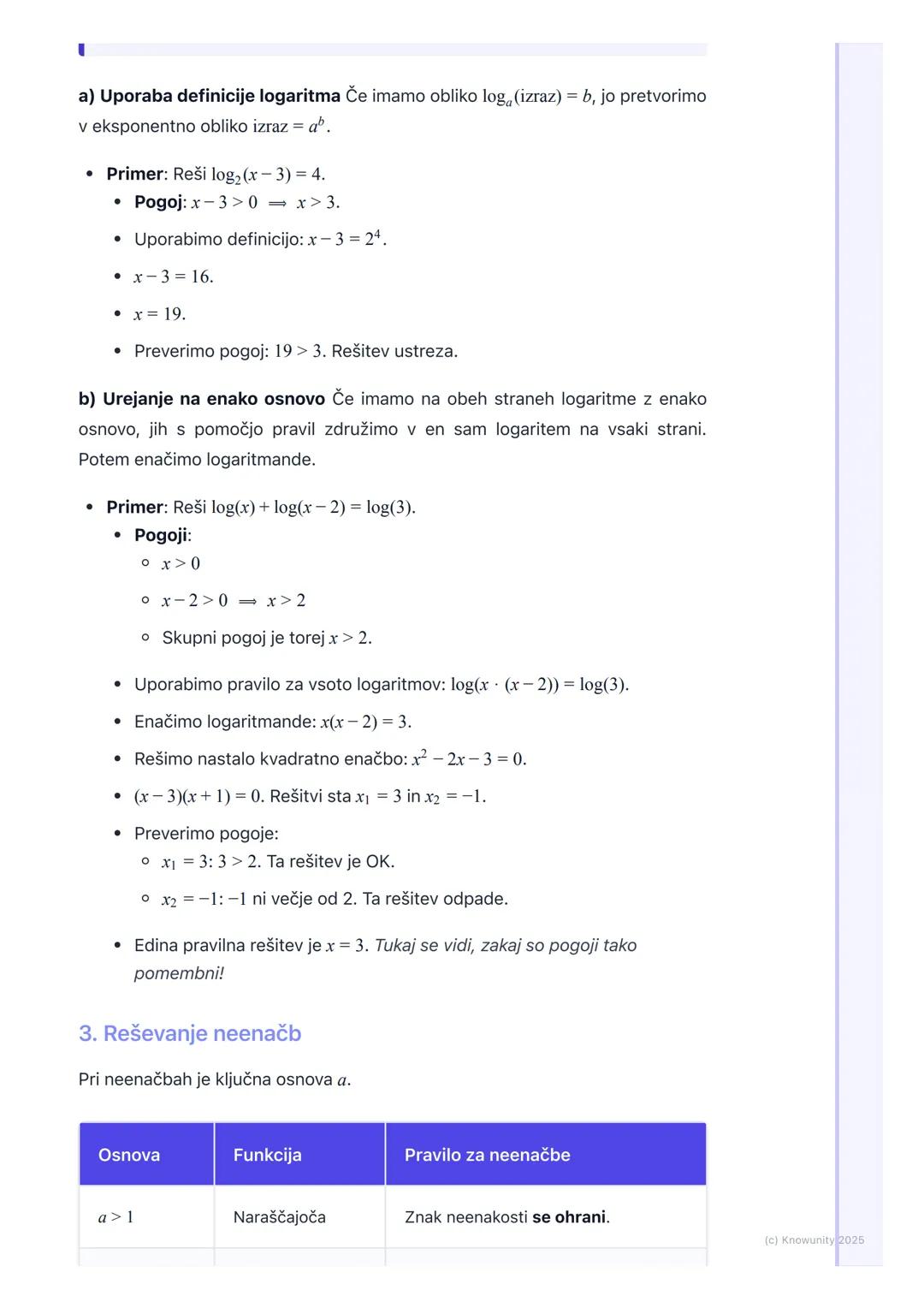 # Eksponentne in logaritemske
enačbe ter neenačbe

Uvod in pregled

Eksponentne in logaritemske enačbe so tiste, kjer se neznanka x pojavi v