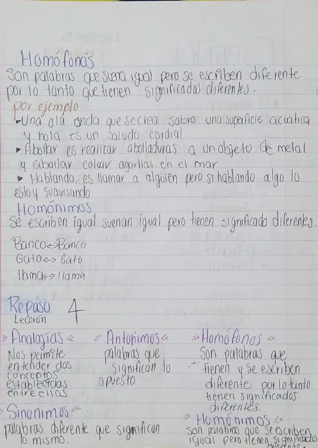 ESPAÑOL
·LECCIÓN 4
VOCABULARIO
CONTENIDO
Analogias Sinonimos Antonimos Homofonos Homónimos
Analogia
Nos permite entender das conceptos a tra
