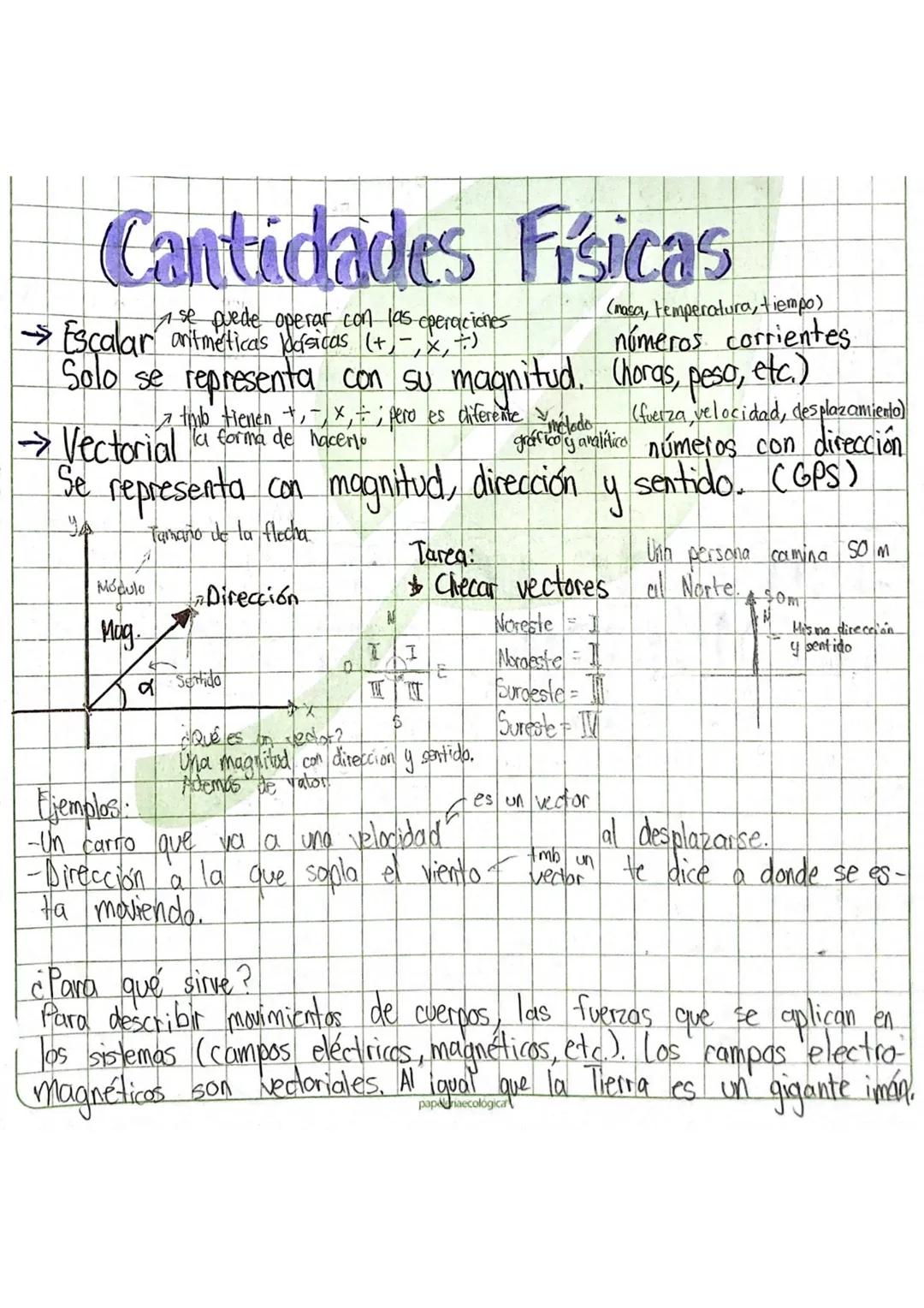 ## Cantidades Físicas

→ **Escalar**
*se puede operar con las operaciones
aritméticas básicas (+,-,×,÷)
**Solo se representa con su magnitud