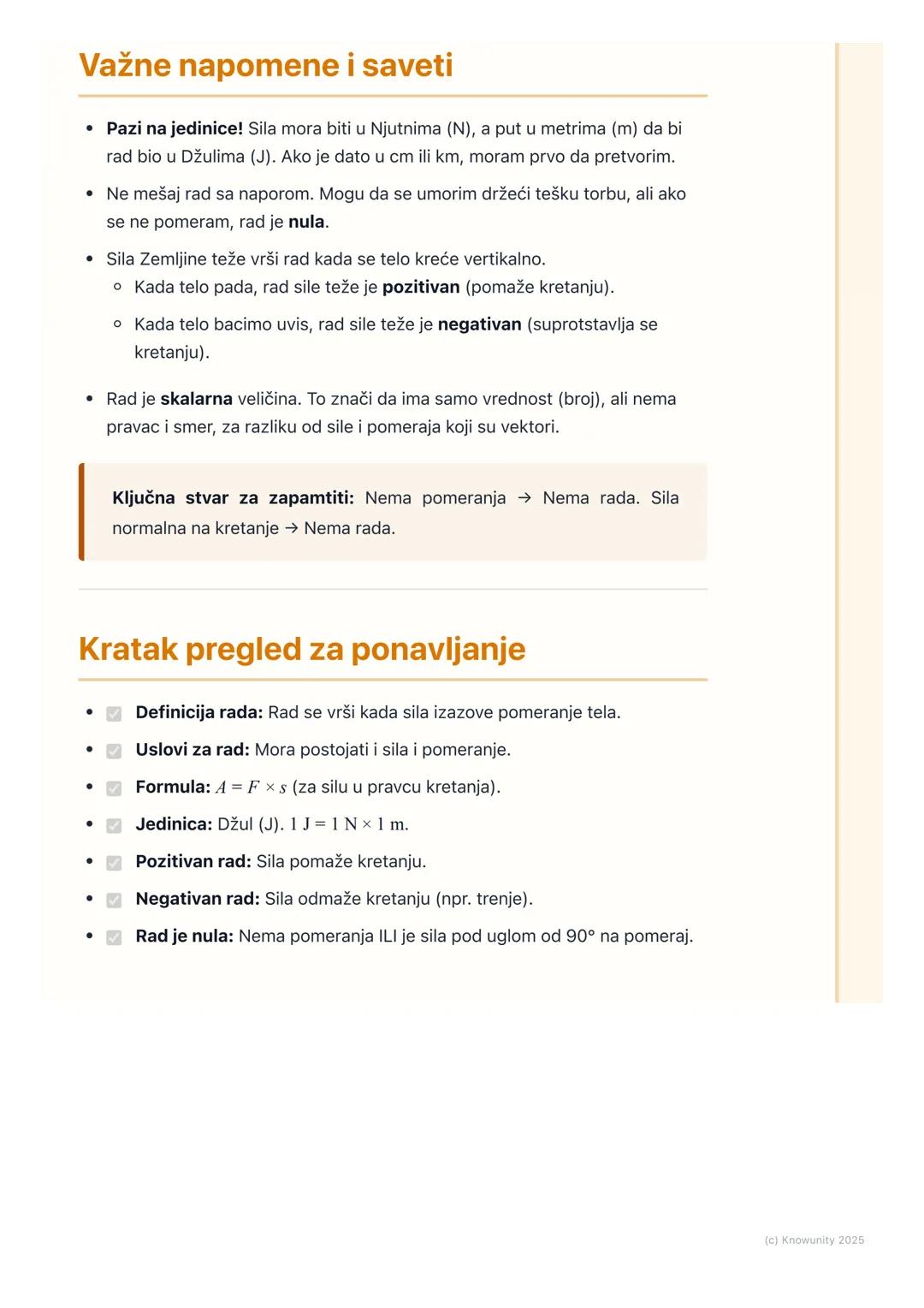 # Mehanički rad

Šta je mehanički rad?

U fizici, reč rad ima posebno značenje. Nije isto kao "raditi domaći" ili "ići na
posao". Mehanički 