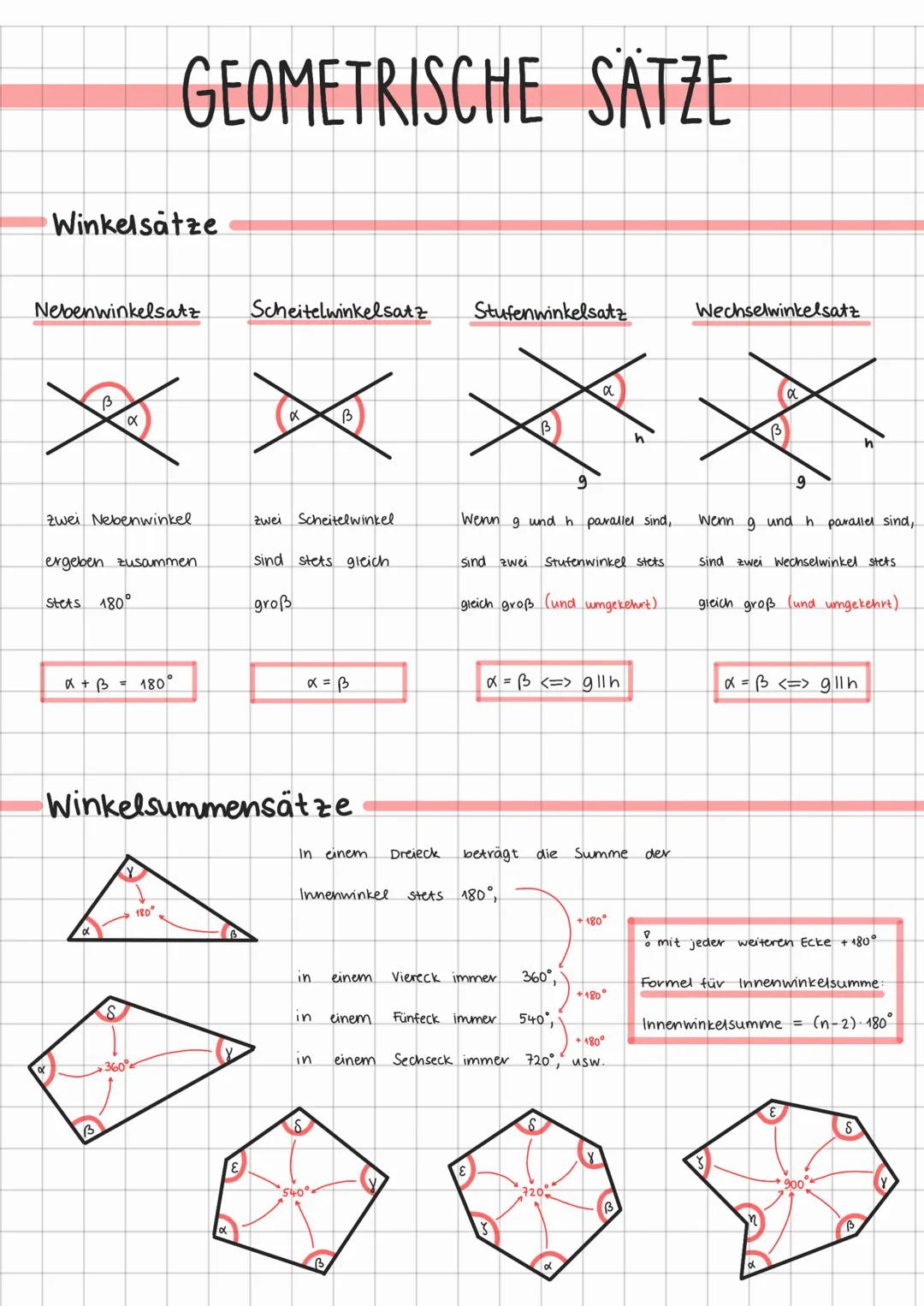 # GEOMETRISCHE SÄTZE

## Winkelsätze

α

*XXX

β

Wechselwinkelsatz

Stufenwinkelsatz

Nebenwinkelsatz

Scheitelwinkelsatz

Zwei Nebenwinkel