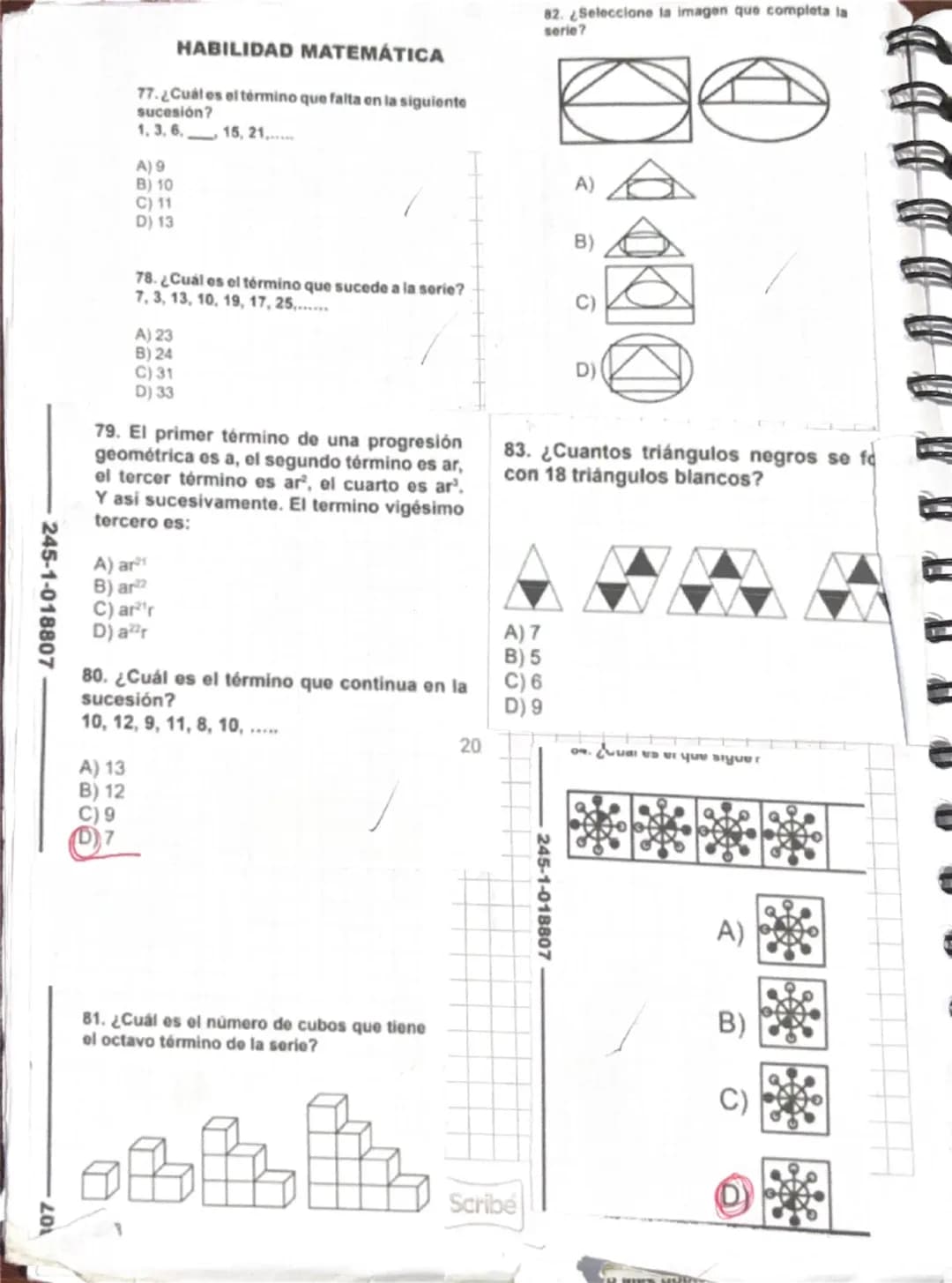 MATEMÁTICAS
1. Se sabe que en una población una de cada
ocho personas es niño. Si en una fiesta de
esa población hay 400 personas. ¿Cuántos
