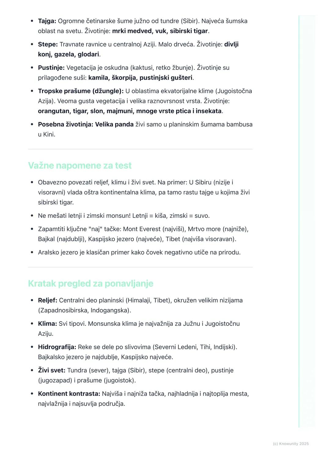 # Prirodne odlike Azije (reljef,
klima, hidrografija, biljni i
životinjski svet)

Prirodne odlike Azije - opšti pregled

Azija je najveći i 