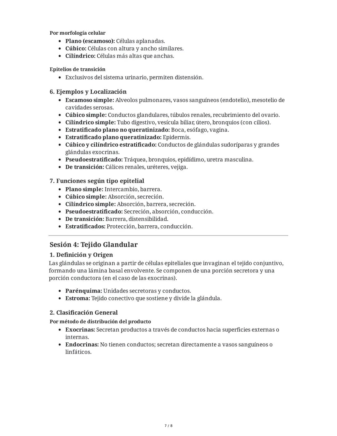 # Resumen Integral: Tejido Epitelial y Tejido Glandular

## Sesión 3: Tejido Epitelial

### 1. Introducción y Objetivos

El tejido epitelial