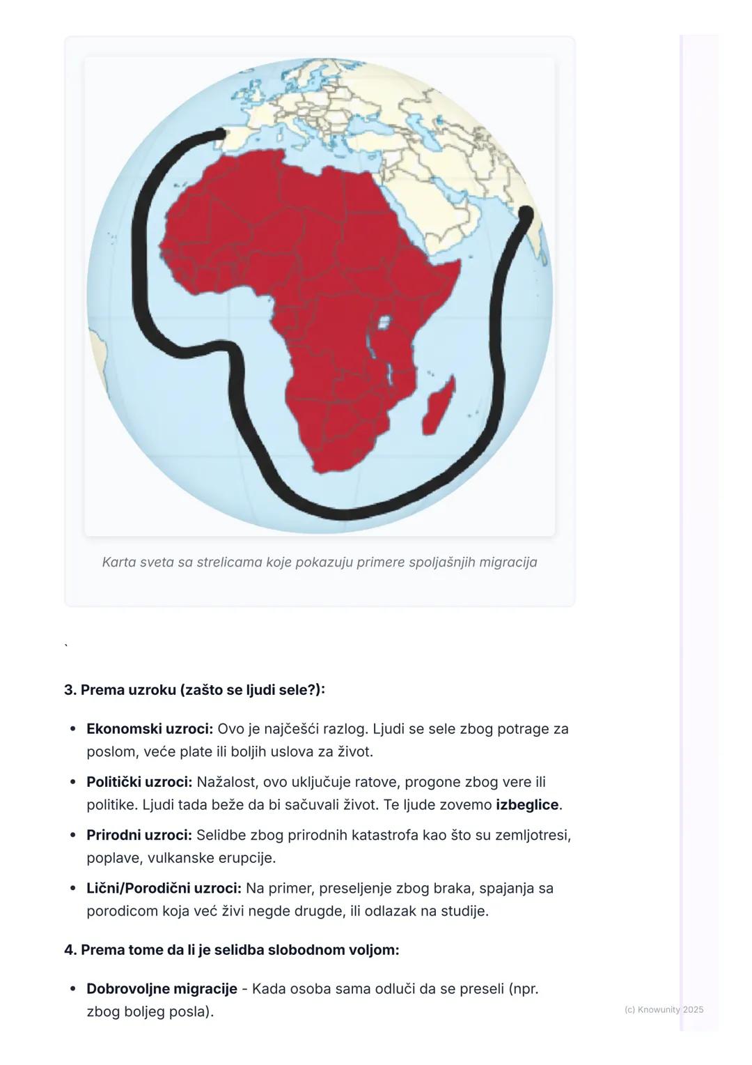 # Migracije stanovništva

Uvod u migracije

Migracije su kretanja stanovništva sa jednog mesta na drugo. To znači da se
ljudi sele iz svog r