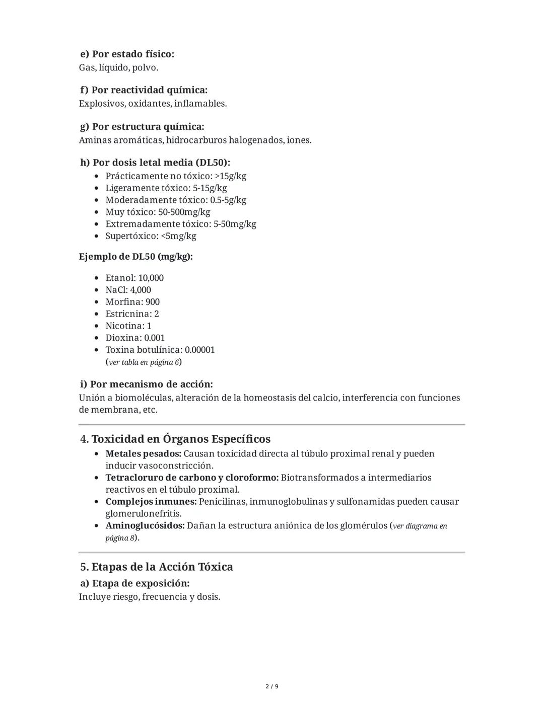 Resumen Extendido: Introducción a la Toxicología
1. Definiciones Fundamentales

* Xenobiótico: Toda sustancia extraña al ser viviente, abarc