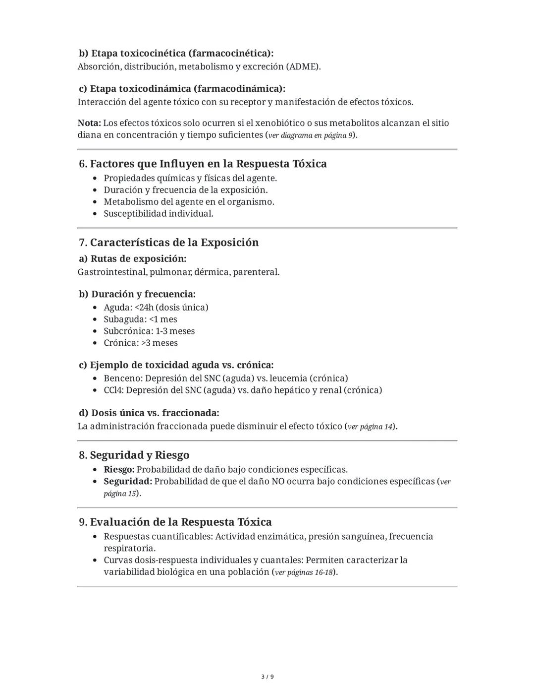 Resumen Extendido: Introducción a la Toxicología
1. Definiciones Fundamentales

* Xenobiótico: Toda sustancia extraña al ser viviente, abarc