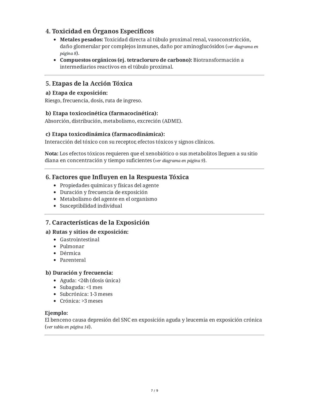 Resumen Extendido: Introducción a la Toxicología
1. Definiciones Fundamentales

* Xenobiótico: Toda sustancia extraña al ser viviente, abarc