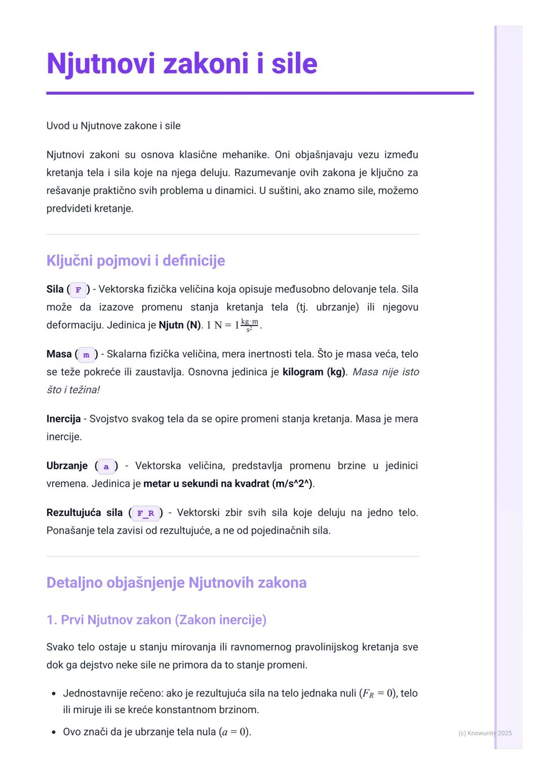 # Njutnovi zakoni i sile

Uvod u Njutnove zakone i sile

Njutnovi zakoni su osnova klasične mehanike. Oni objašnjavaju vezu između
kretanja 