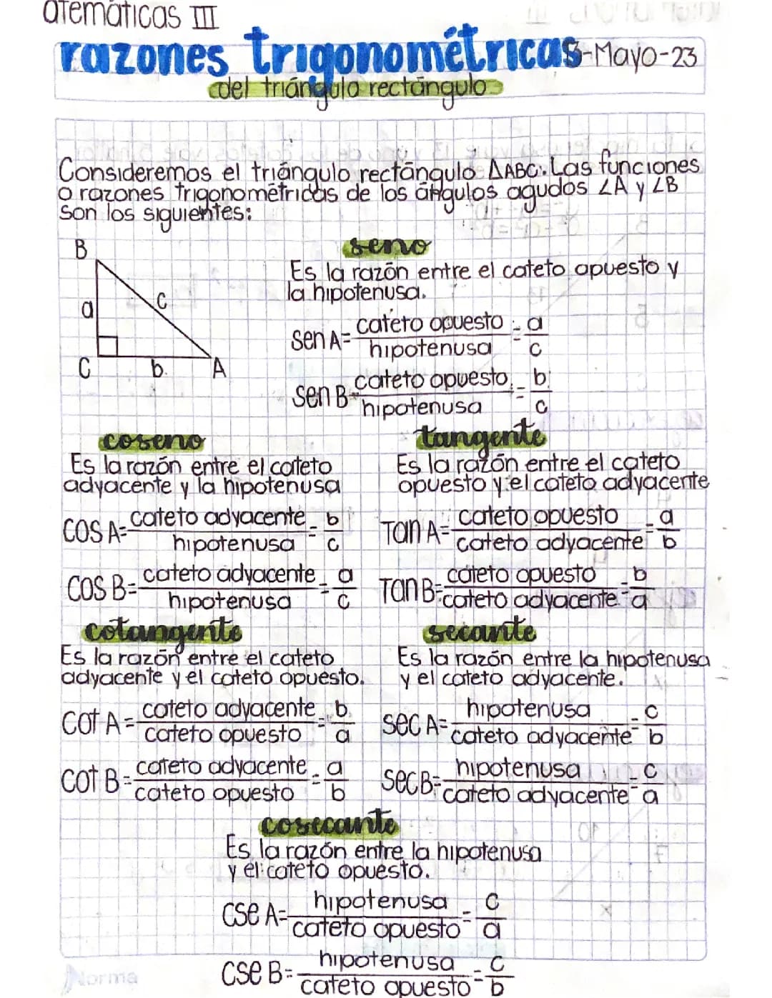 Razones trigonométricas 