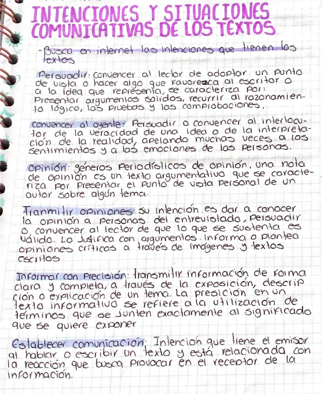 INTENCIONES Y SITUACIONES
COMUNICATIVAS DE LOS TEXTOS
-Busca en internet las intenciones que tienen los
Textos
Persuadir: convencer al lecto
