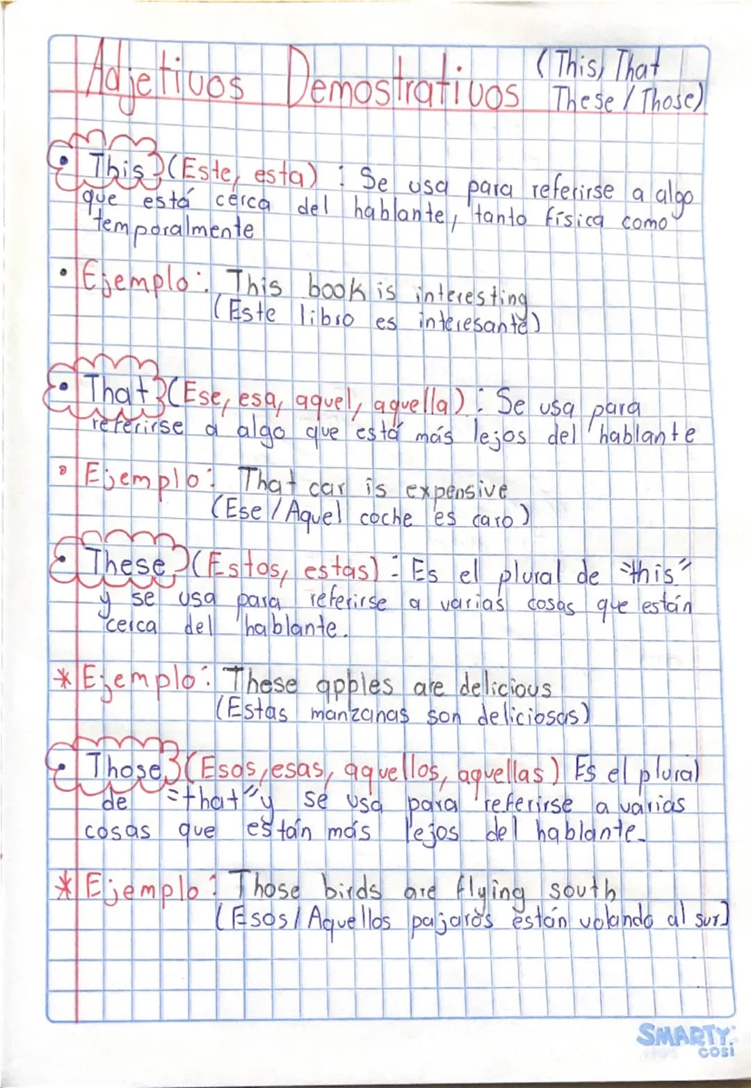# Adjetivos Demostrativos (This/That\nThese / Those)

• This (Este, esta): Se usa para referirse a algo
que está cerca del hablante, tanto f