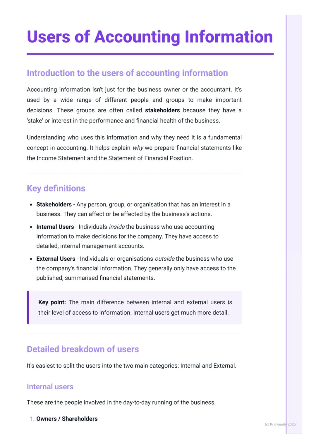 # Users of Accounting Information

Introduction to the users of accounting information

Accounting information isn't just for the business o