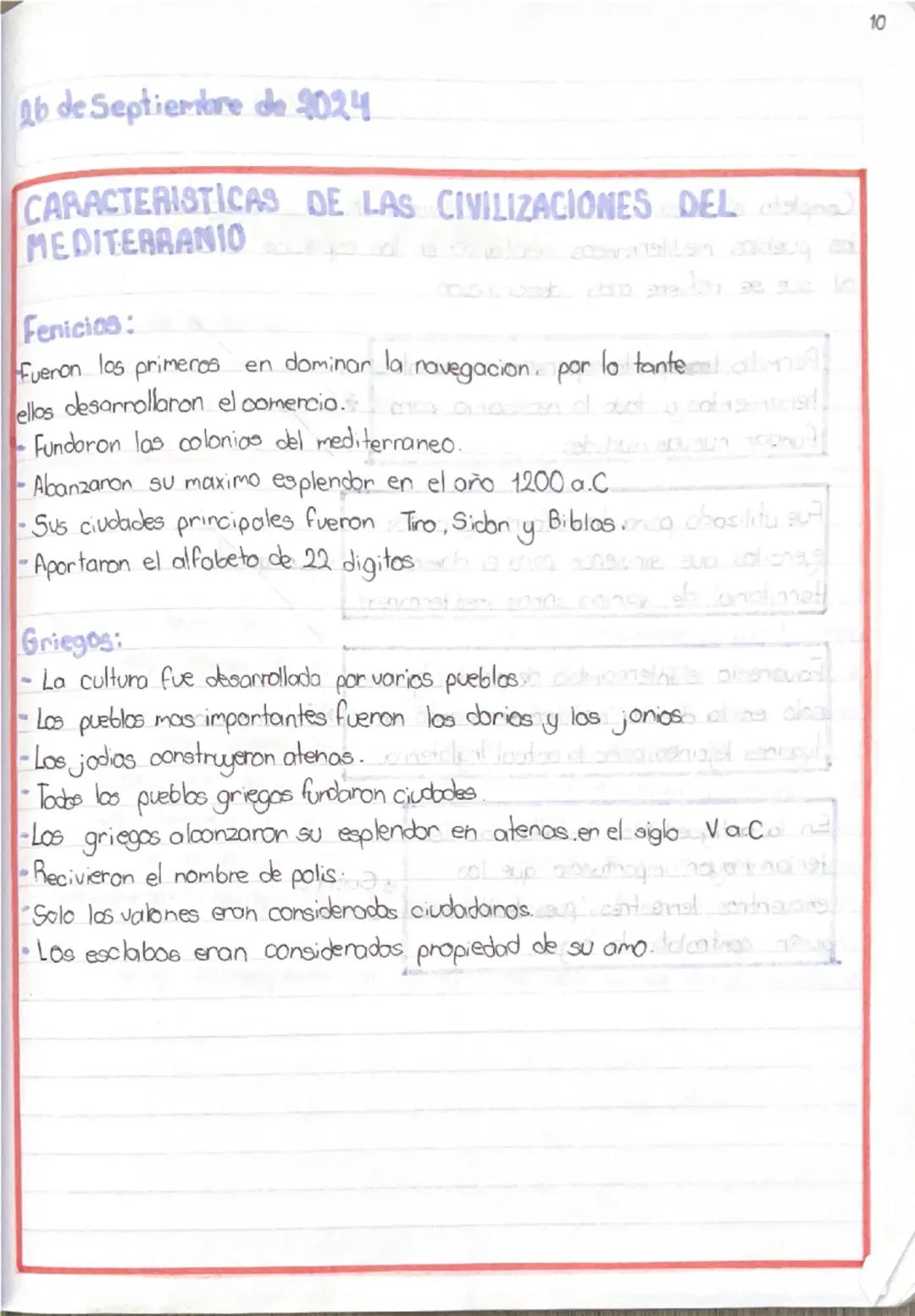 Características principales de las civilizaciones del Mediterráneo
