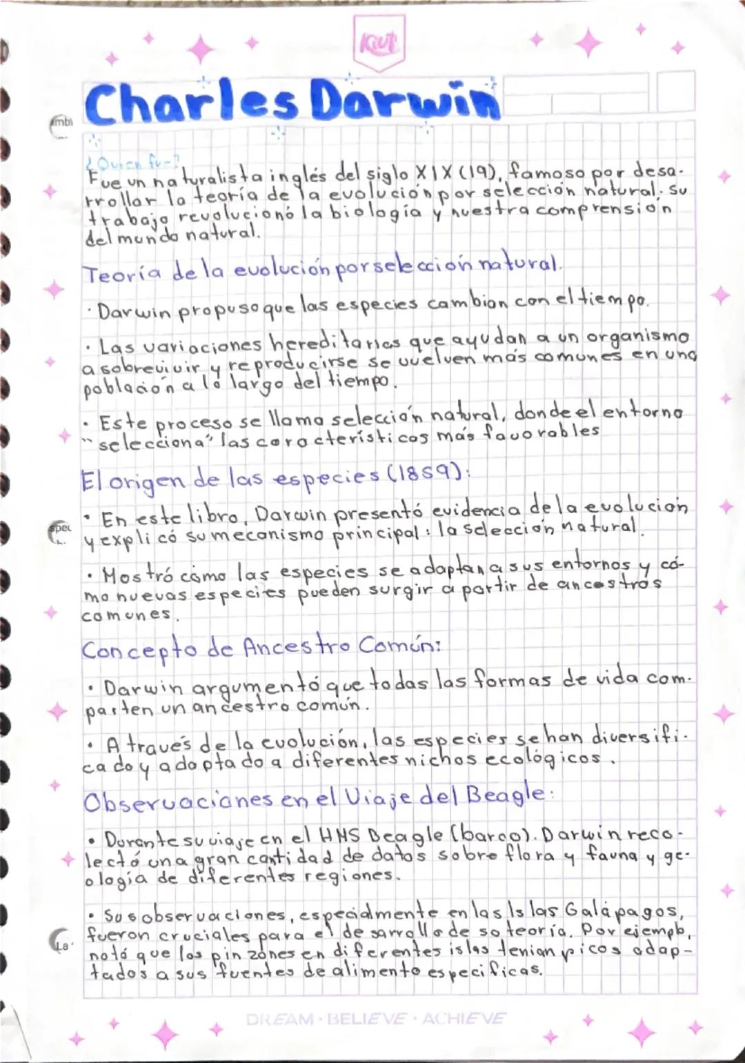 --- OCR Start ---
D
mbi
Gut
Charles Darwin
¿Quien fur
Fue un naturalista inglés del siglo XIX (19), famoso por desa.
trollar la teoría de la