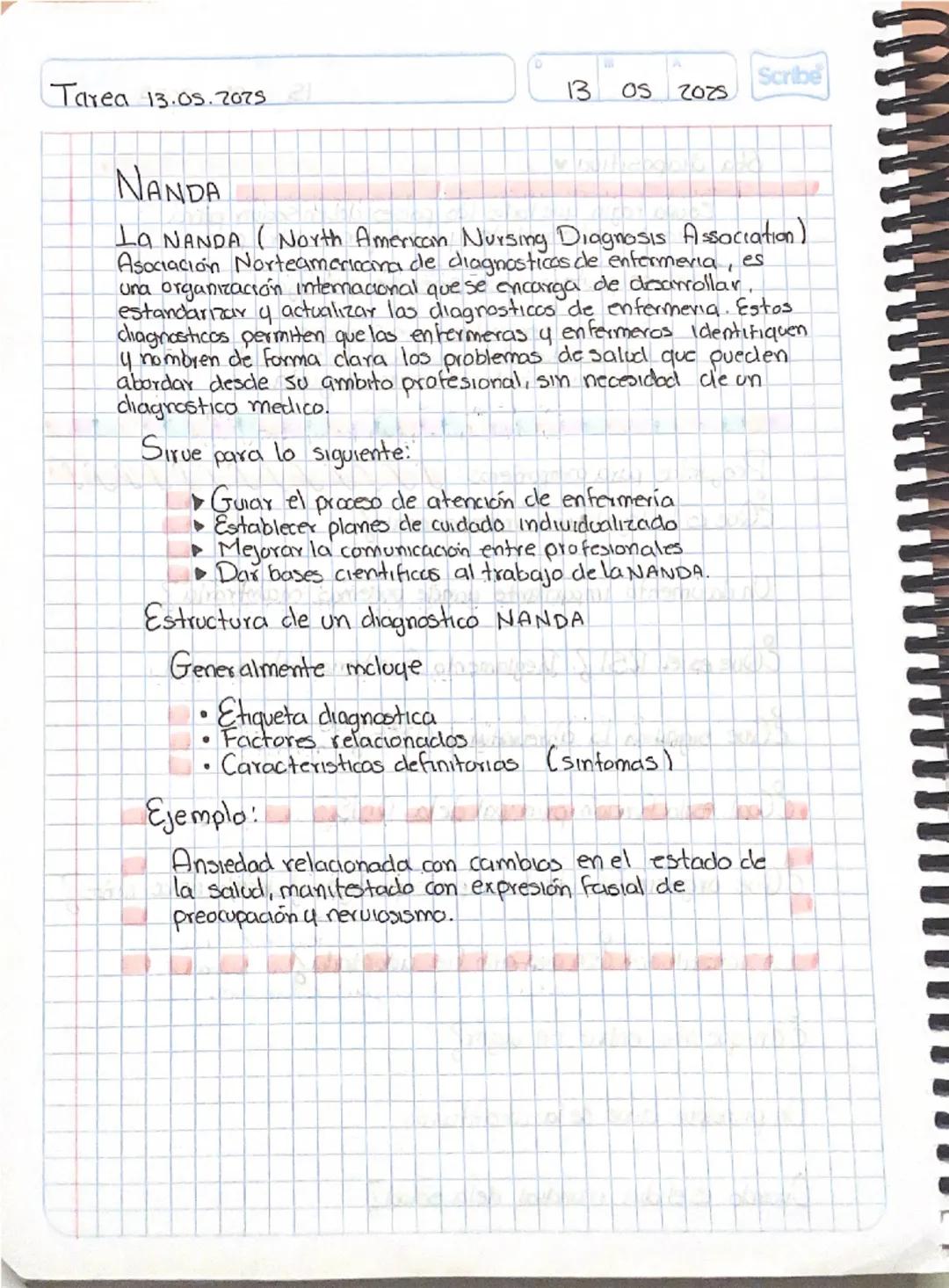 Tarea 13.05.2075

NANDA

13 05 2025

La NANDA (North American Nursing Diagnosis Association)
Asociación Norteamericana de diagnosticas de en