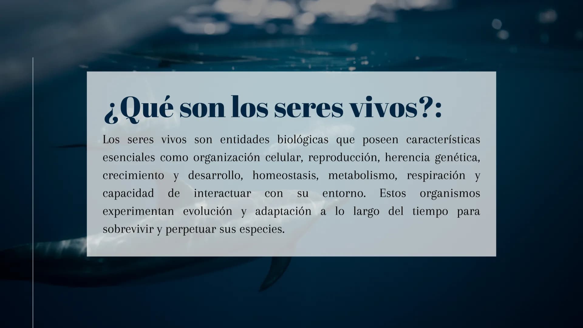 ¿Qué son los seres vivos?:
Los seres vivos son entidades biológicas que poseen características
esenciales como organización celular, reprodu