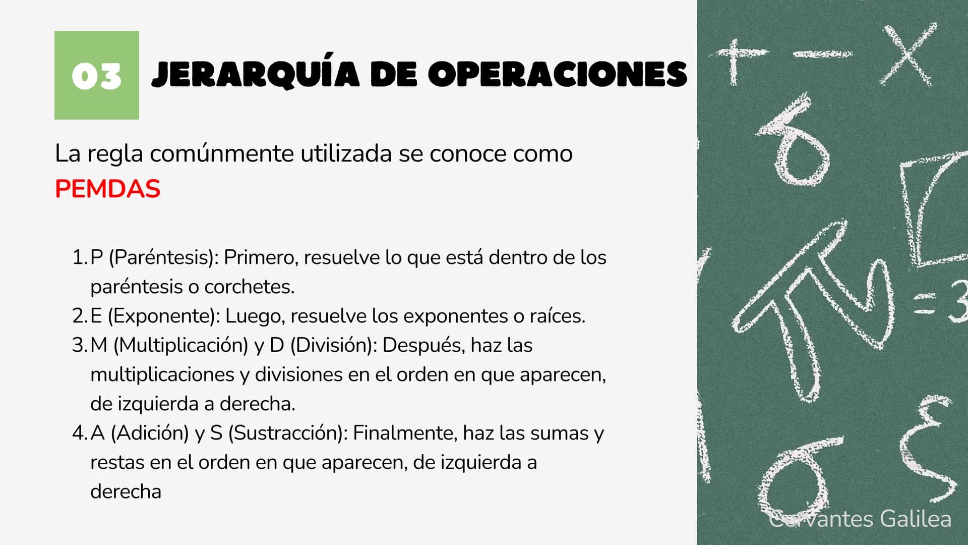 RECUERDA
01
02
03
Son de primer grado, por lo tanto sus exponentes serán
siempre de 1
Resolver de "adentro hacía afuera”. Primero se resulve