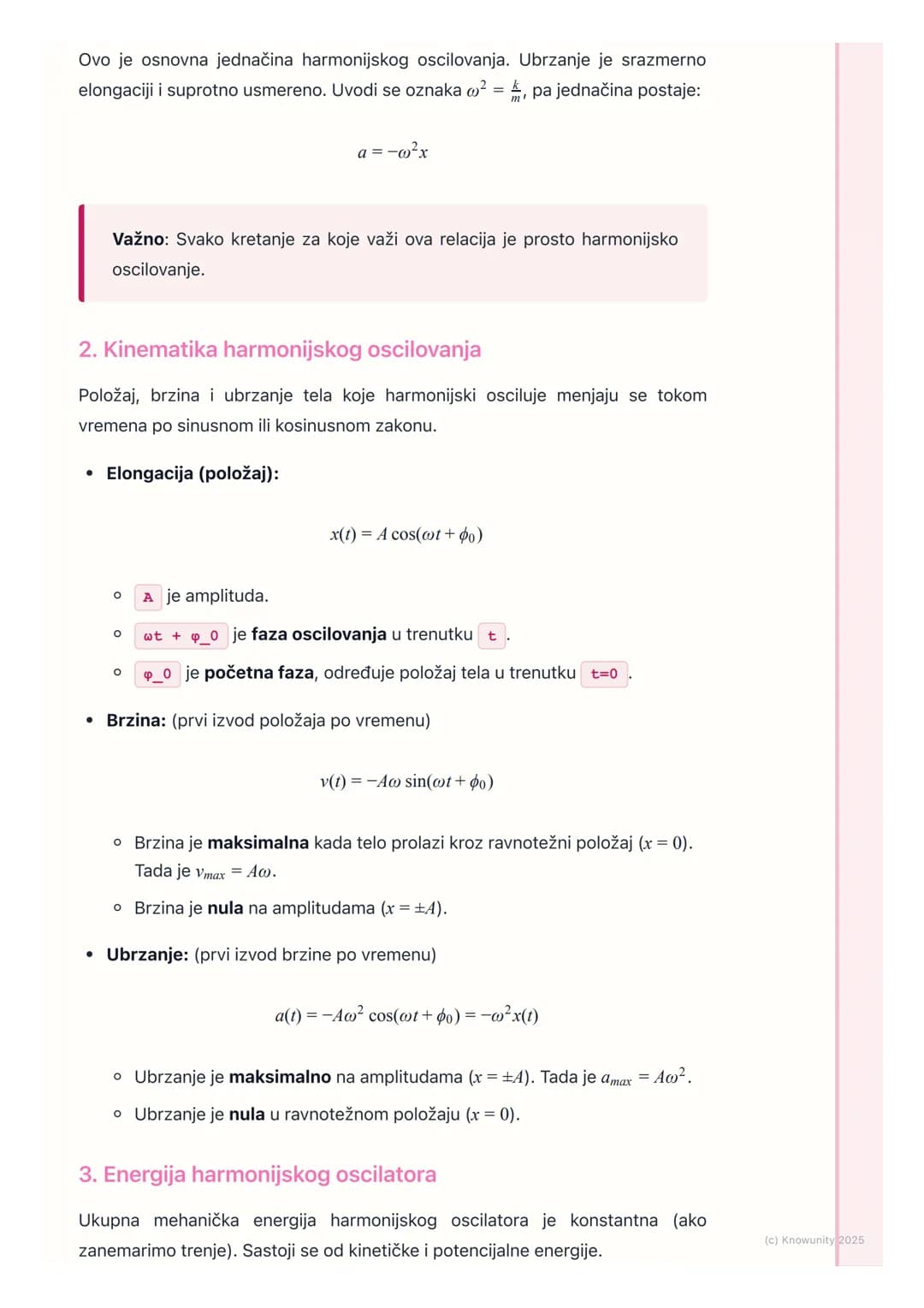 # Harmonijsko oscilovanje

Uvod u harmonijsko oscilovanje

Oscilacije su periodična kretanja tela oko ravnotežnog položaja. Harmonijsko
osci