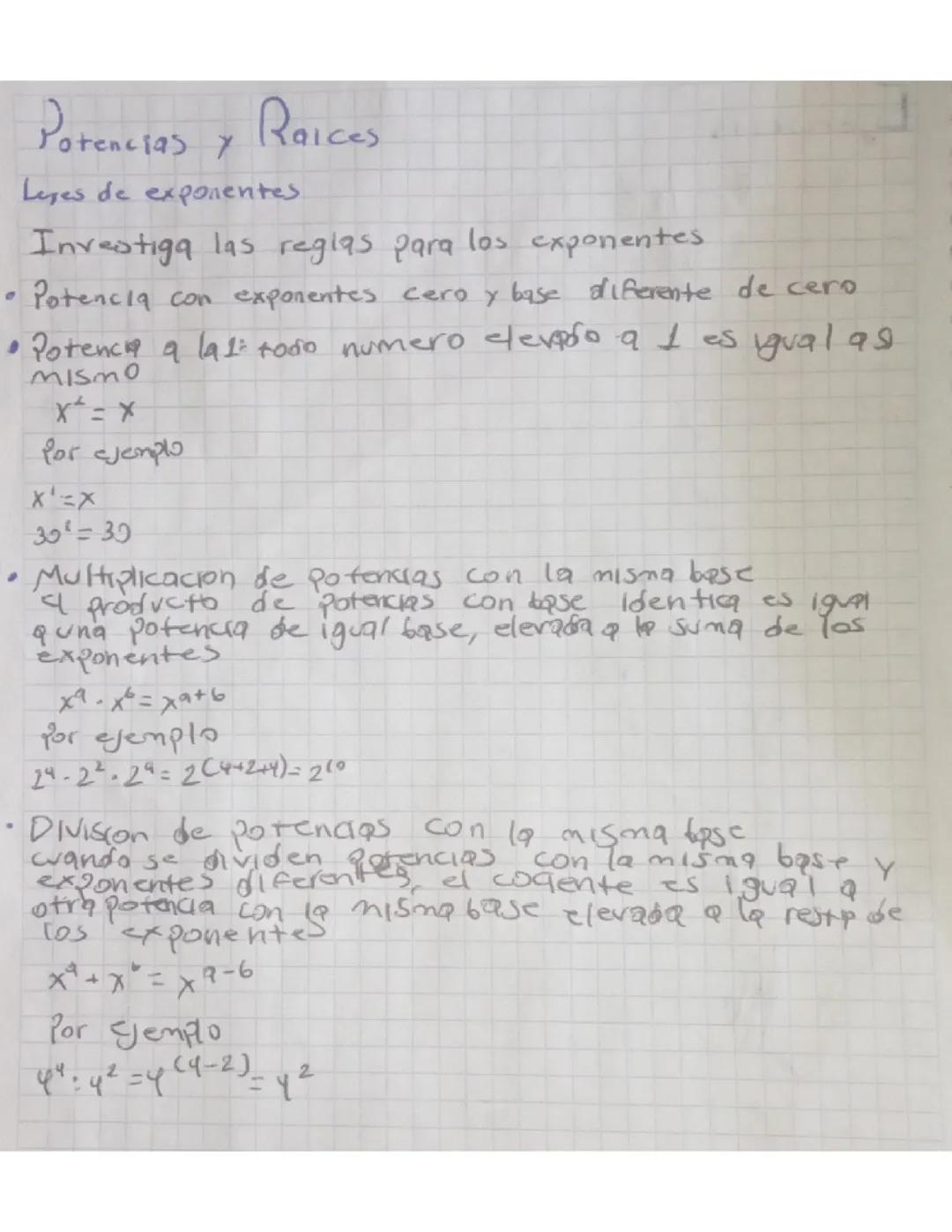 Entendiendo Potencias y Raíces: Leyes de Exponentes