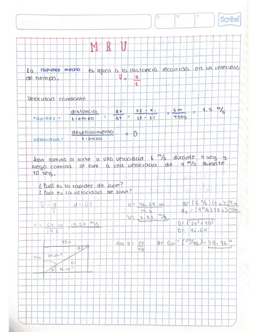 Movimiento Rectilíneo Uniforme (MRU): Conceptos y Fórmulas