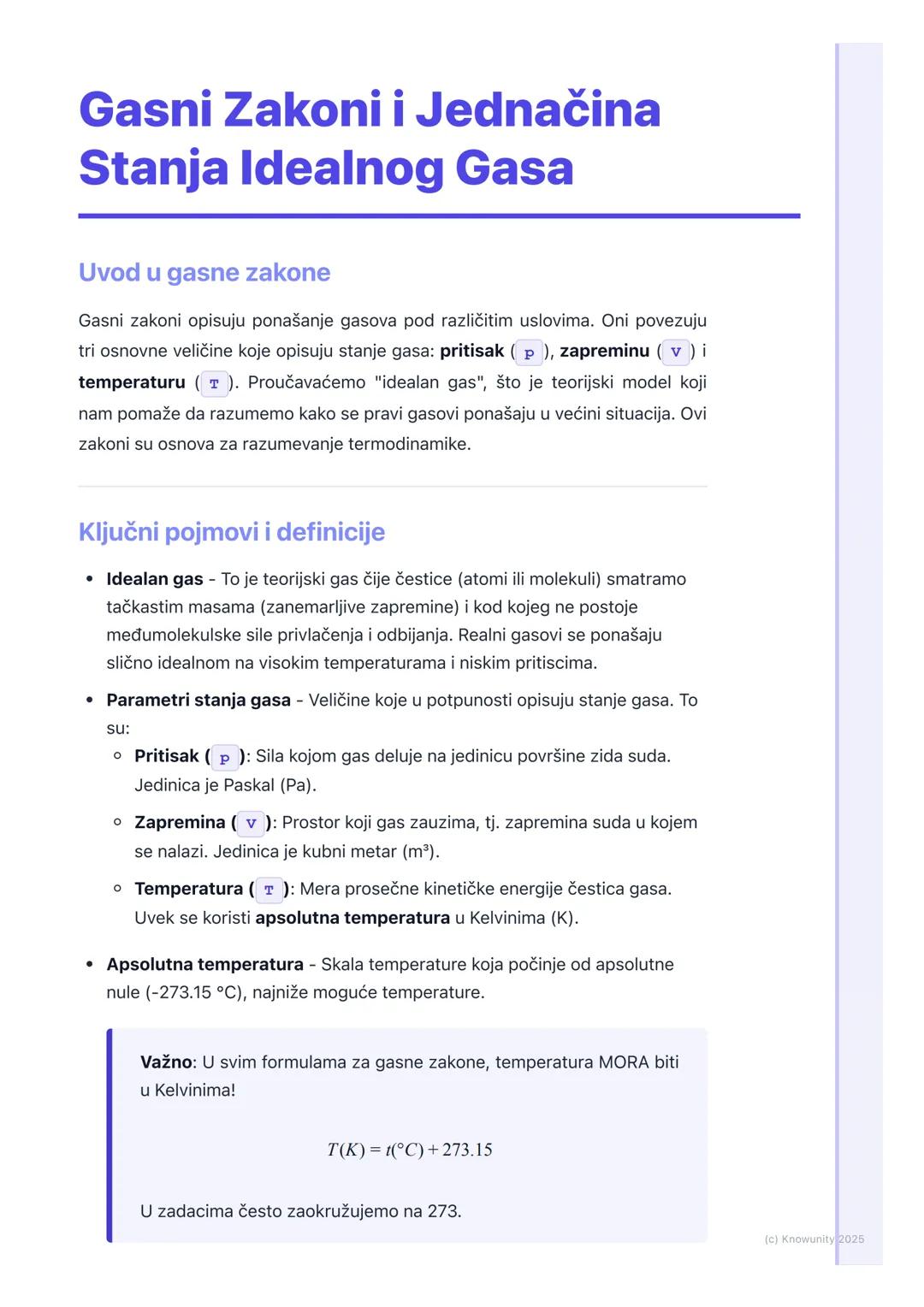 # Gasni Zakoni i Jednačina
# Stanja Idealnog Gasa

Uvod u gasne zakone

Gasni zakoni opisuju ponašanje gasova pod različitim uslovima. Oni p