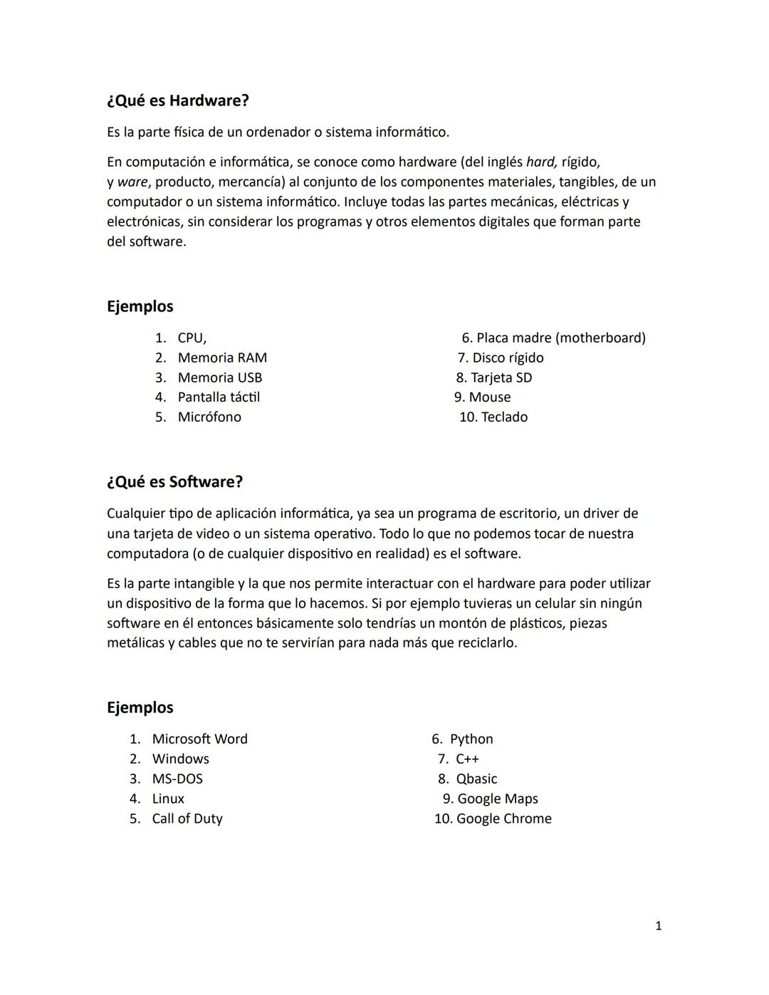 Diferencias entre Software y Hardware: Definición y Ejemplos
