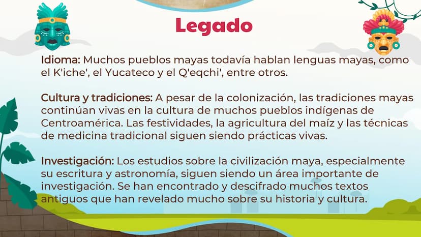 LA CIVILIZACIÓN
MAYA
מממממממממממממם Introducción
Los mayas fueron una de las
civilizaciones más importantes
de Mesoamérica. Su cultura
flore
