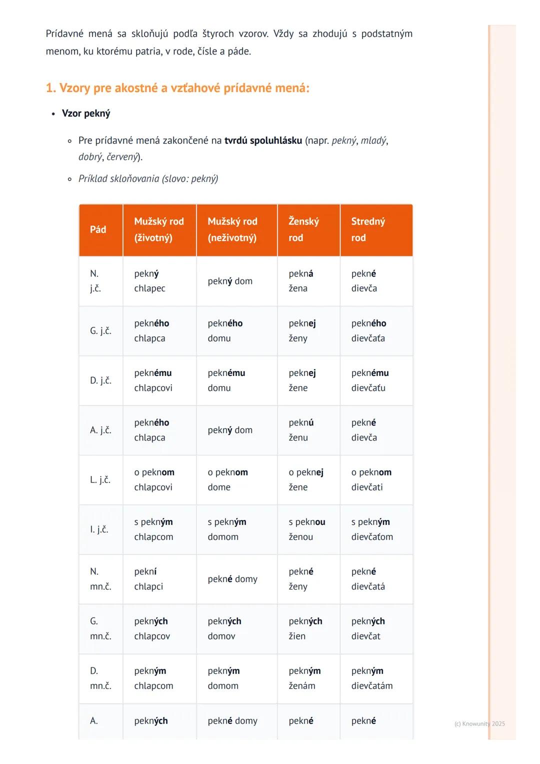 # Prídavné mená

## 1. Úvod do prídavných mien

Prídavné mená sú veľmi dôležité slová v slovenčine. Pomáhajú nám opisovať
podstatné mená čiž