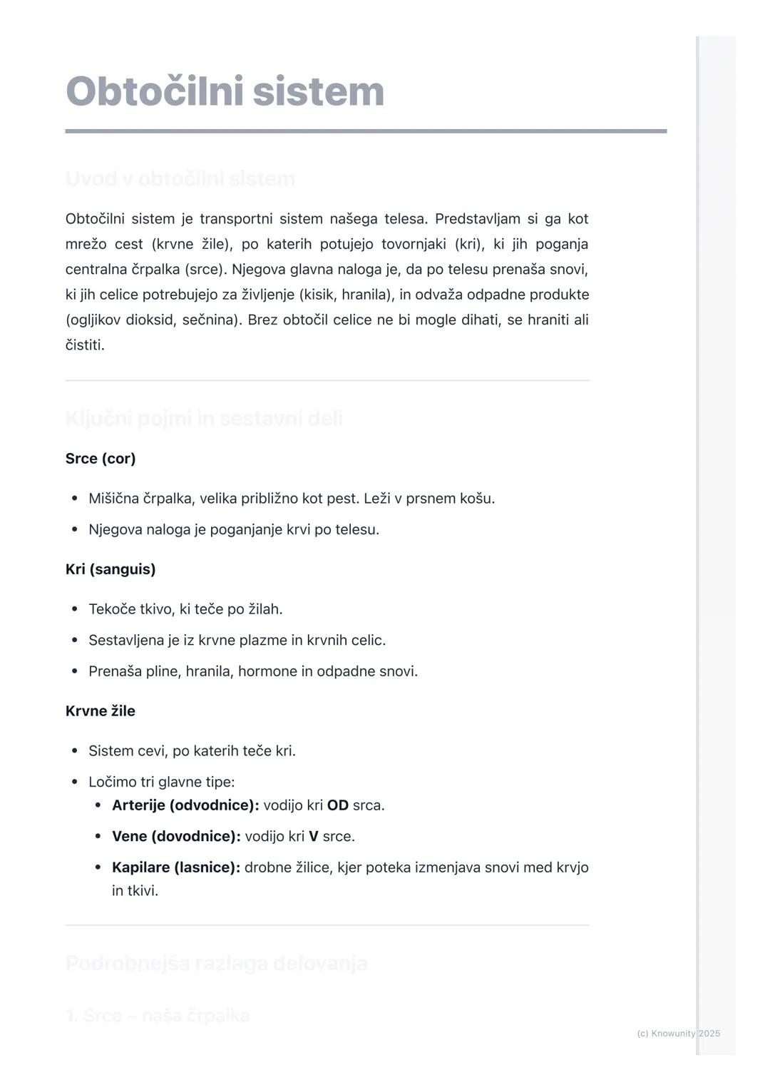 # Obtočilni sistem

Uvod v obtočilni sistem

Obtočilni sistem je transportni sistem našega telesa. Predstavljam si ga kot
mrežo cest (krvne 