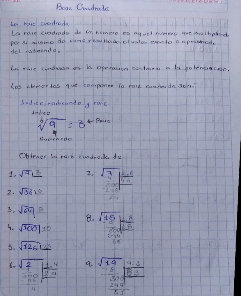 Bane Cuadrada
La raie cuadrada
La raiz cuadrada de un numero es aquel numero que multiplicado
por si mismo da como resultado, el valor exact