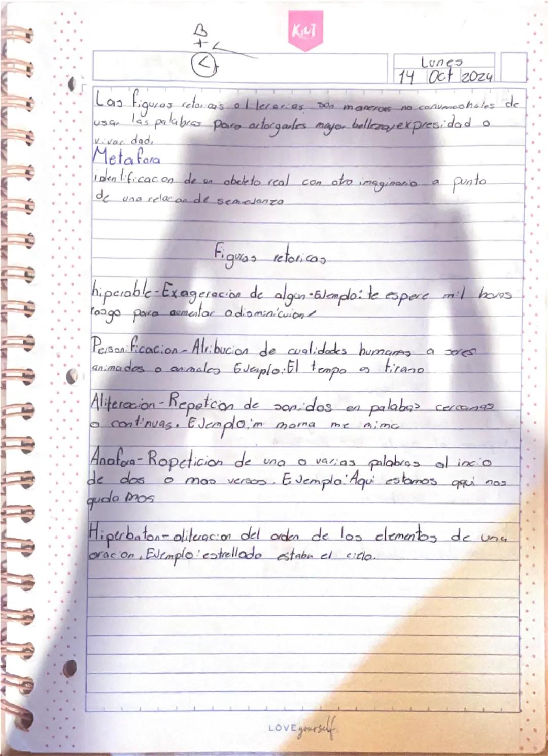 KUT
Las figuras retorics of leraries son manerons
Usa
Lunes
14 Oct 2024
no convenco holes de
las palabras Poiro ortorgarles mayor belleza, e